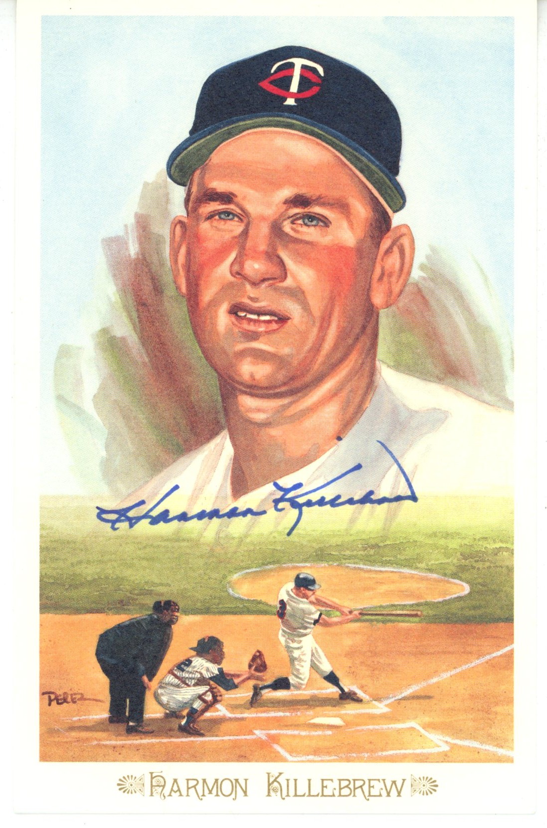 Harmon Killebrew Autographed Minnesota Twins Perez Steele Postcard Beckett 56522