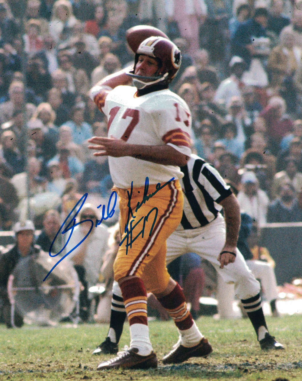 Billy Kilmer Autographed/Signed Washington Redskins 8x10 Photo 30186