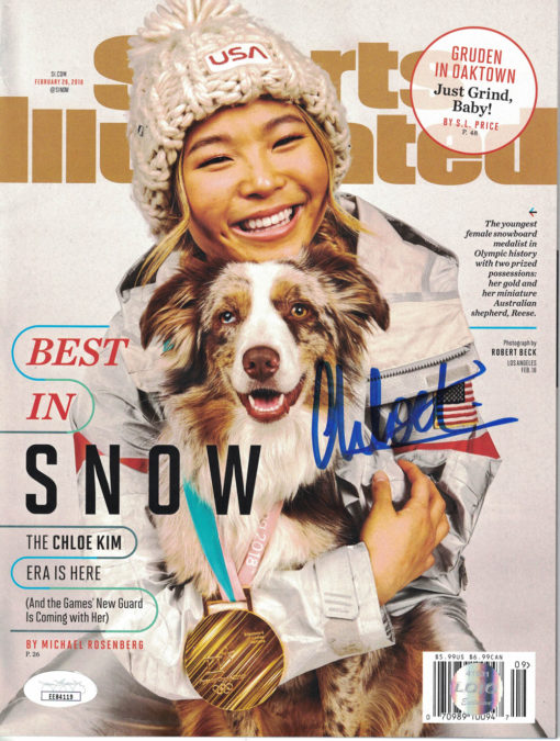 Chloe Kim Signed Olympic Snowboarding Sports Illustrated 2/26/2018 JSA 24691