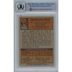Bernard King Autographed 1978-1979 Topps 75 Trading Card 10 Grade Beckett 47019