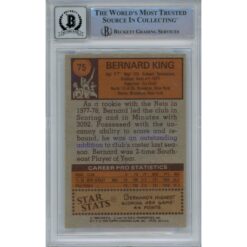 Bernard King Autographed 1978-1979 Topps 75 Trading Card 10 Grade Beckett 47066