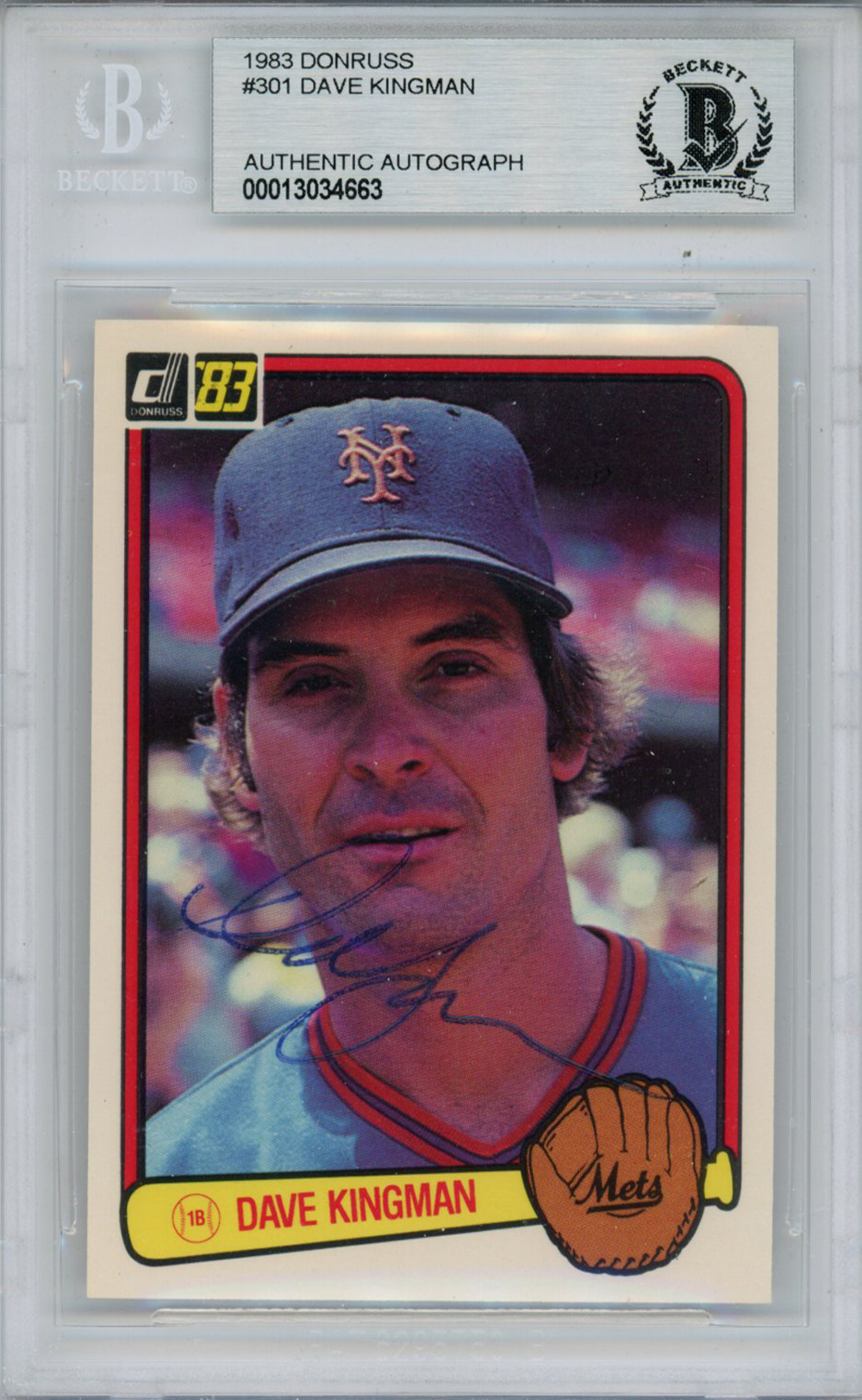 Dave Kingman Autographed 1983 Donruss #301 Trading Card Beckett Slab –  Denver Autographs