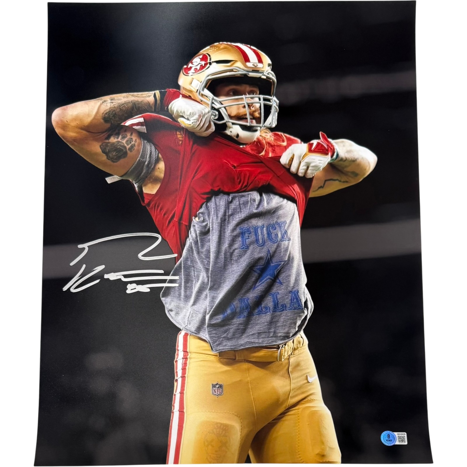 George Kittle Autographed San Francisco 49ers 11x14 Photo F Dallas Beckett 55794