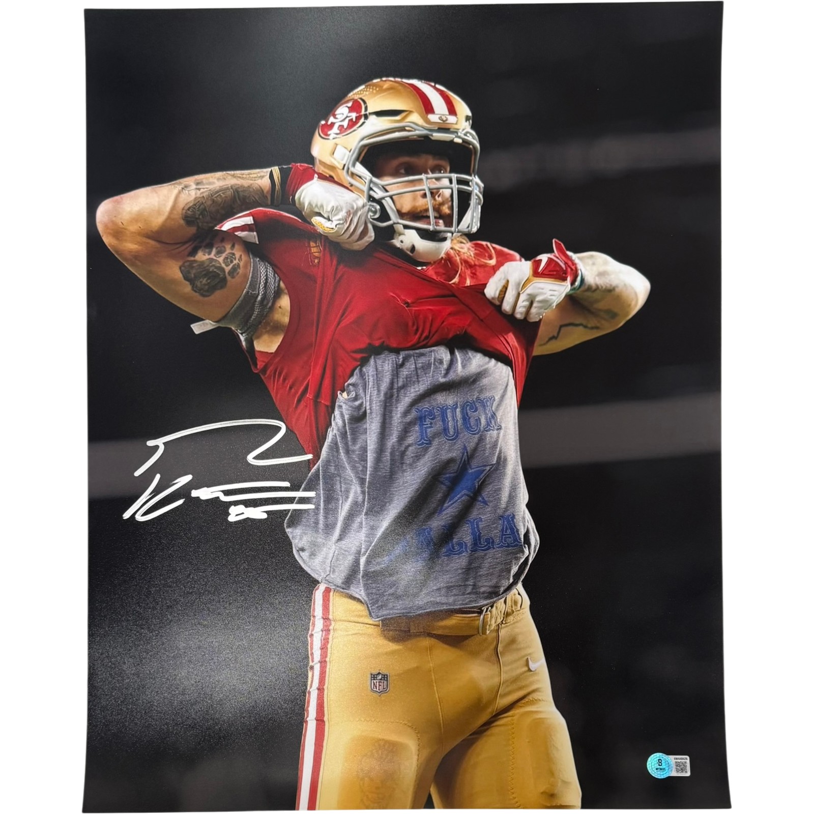 George Kittle Autographed San Francisco 49ers 16x20 Photo F Dallas Beckett 55783