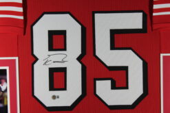 George Kittle Autographed/Signed Pro Style Red XL Framed Jersey Beckett 51224