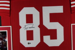 George Kittle Autographed/Signed Pro Style Red XL Framed Jersey Beckett 51223