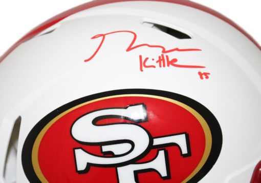 George Kittle Signed San Francisco 49ers Authentic Flat White Helmet BAS 26082