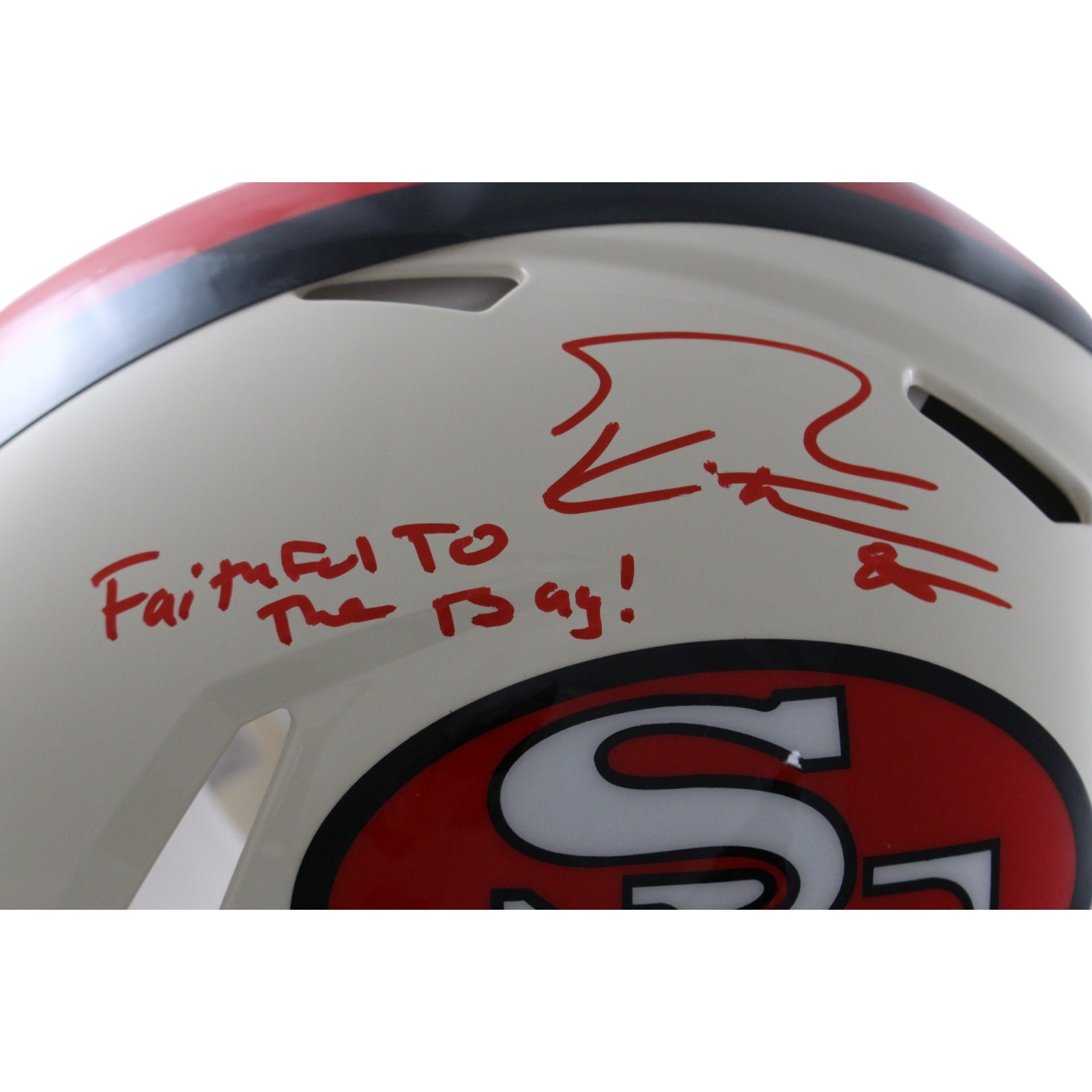 George Kittle Signed San Francisco 49ers Pro Retro Helmet Faithful to the Bay Beckett Witness 55472