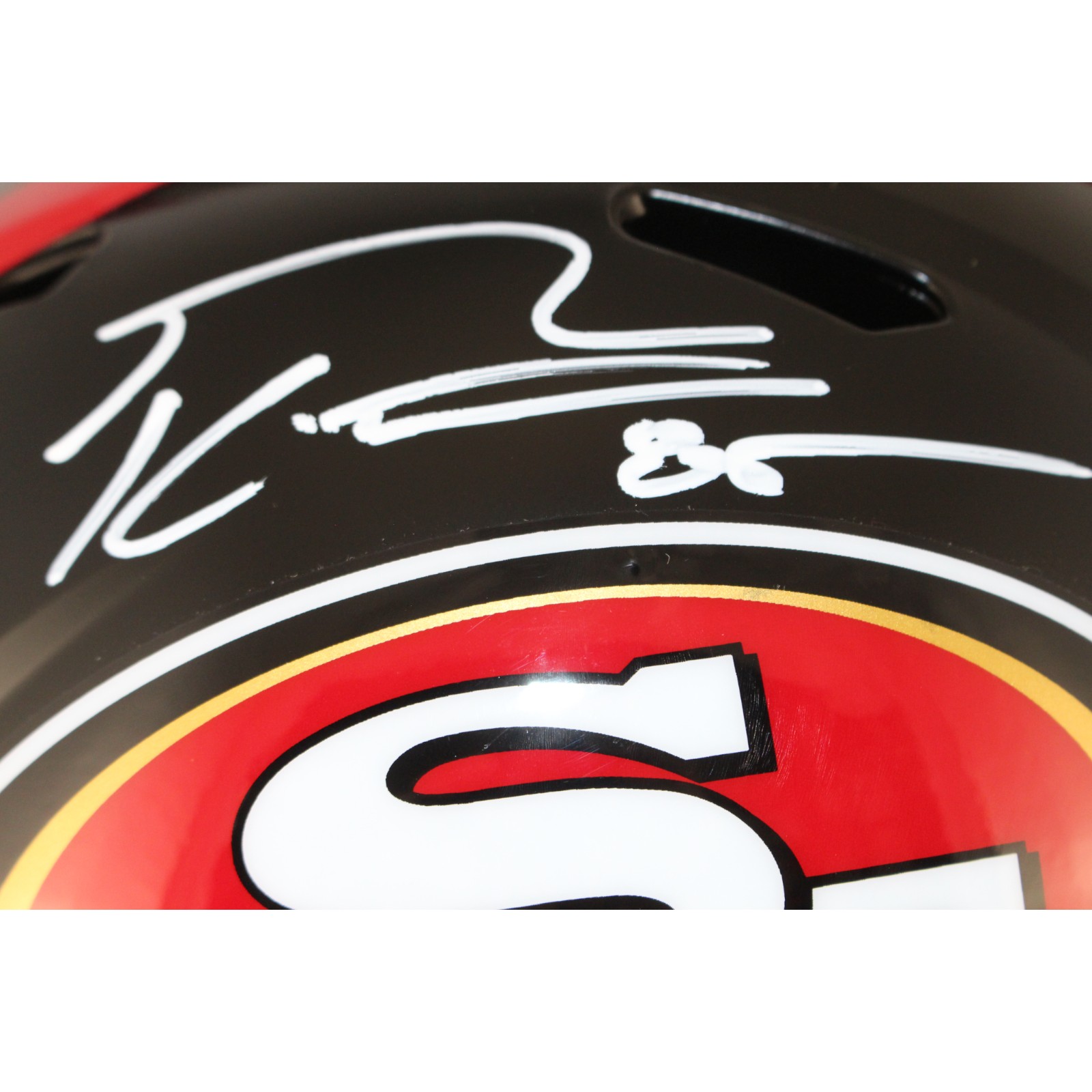 George Kittle Autographed San Francisco 49ers F/S Rivalries Helmet Beckett 53418 2 George Kittle Autographed San Francisco 49ers F/S Rivalries Helmet Beckett 53418