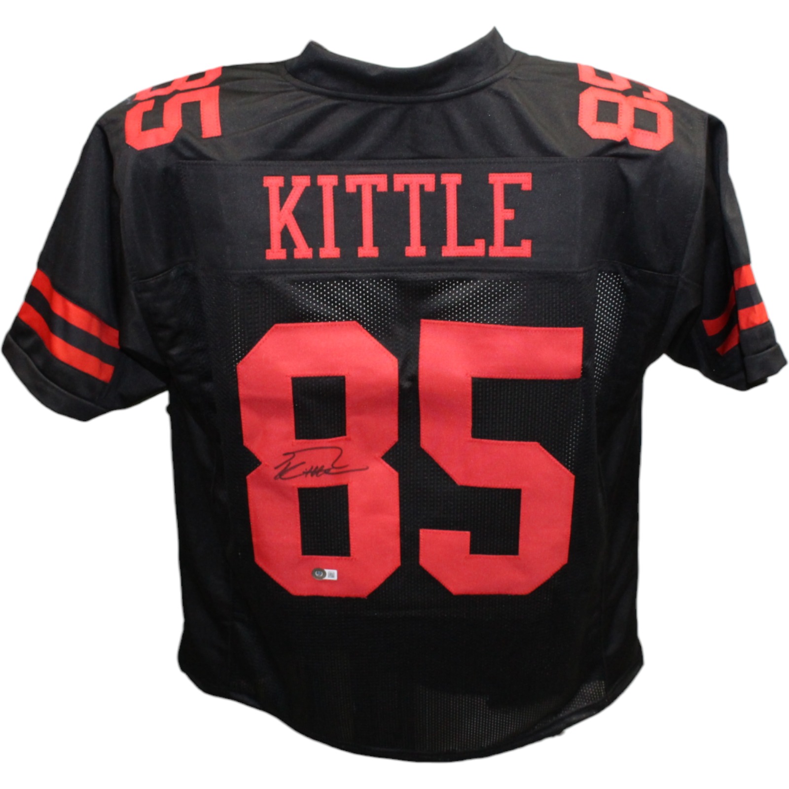 George Kittle Autographed/Signed Pro Style Black Jersey Beckett