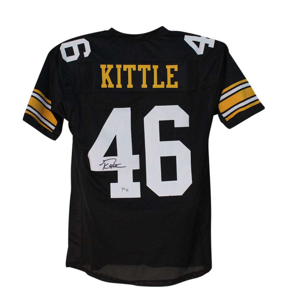 George Kittle Autographed/Signed College Style Black XL Jersey Beckett BAS