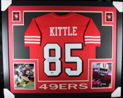 George Kittle Signed San Francisco 49ers Framed Jersey Red #8 Beckett WIT 58647