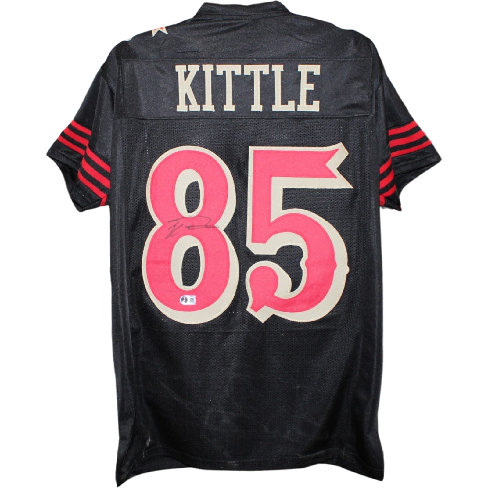George Kittle Autographed San Francisco 49ers Rivalries Jersey Beckett 58534 1 George Kittle Autographed San Francisco 49ers Rivalries Jersey Beckett 58534