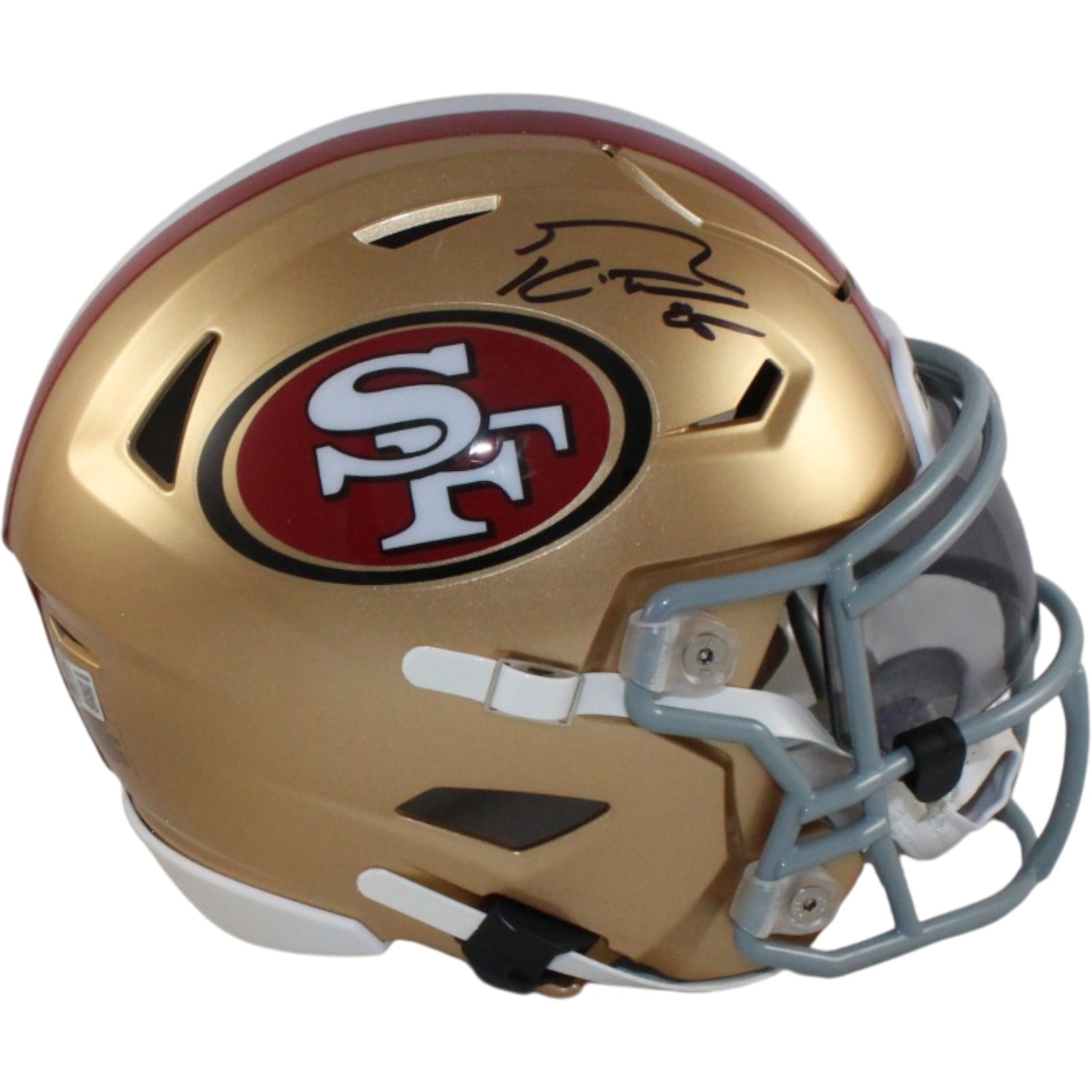 George Kittle Autographed San Francisco 49ers Mid-Size Midi Helmet Beckett Witness 55458