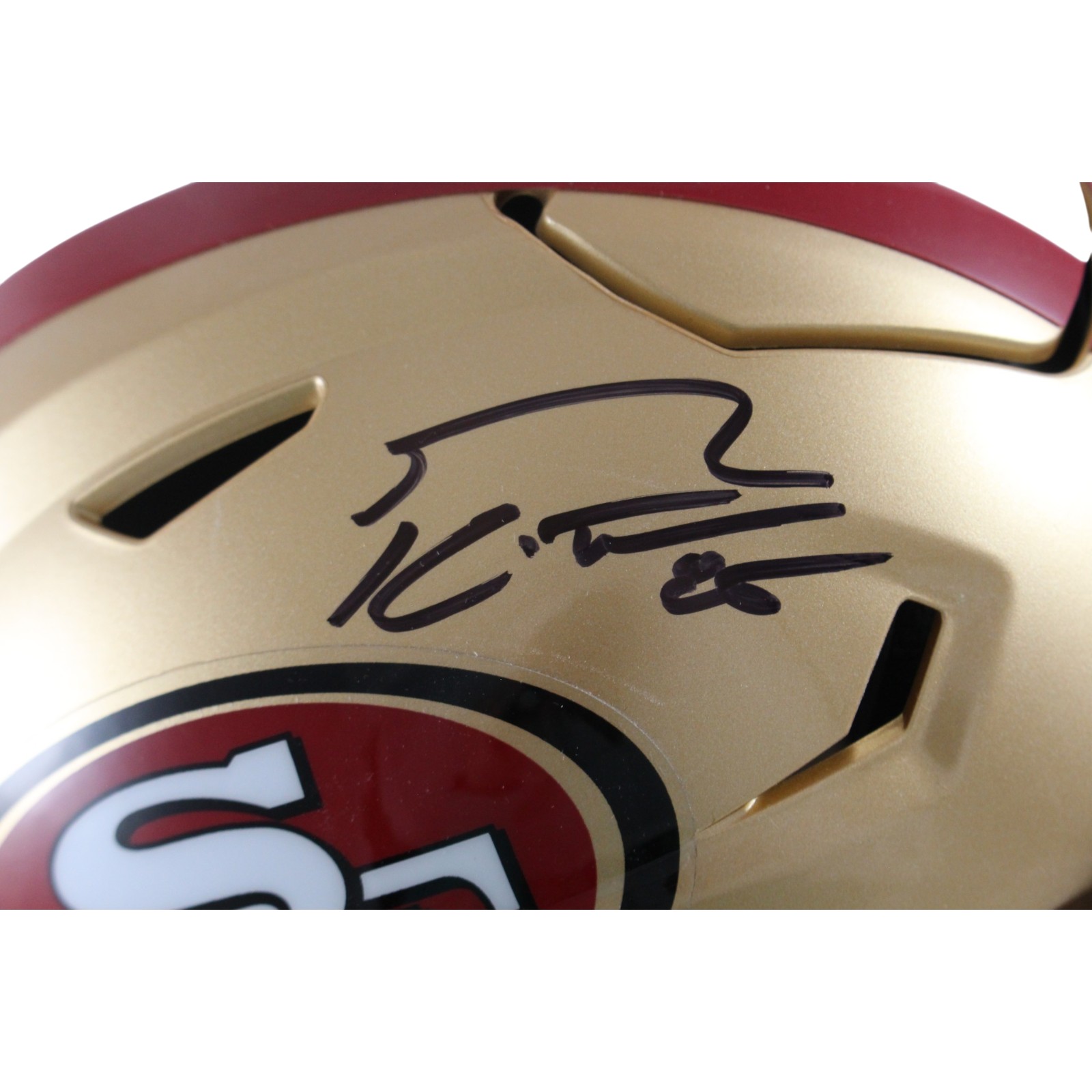George Kittle Autographed San Francisco 49ers Mid-Size Midi Helmet Beckett Witness 55458