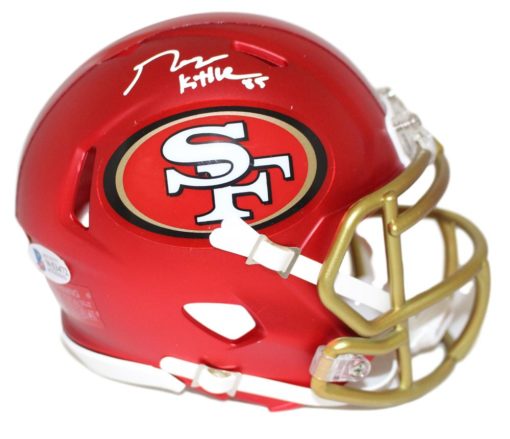 George Kittle Autographed San Francisco 49ers Blaze Mini Helmet BAS 25868