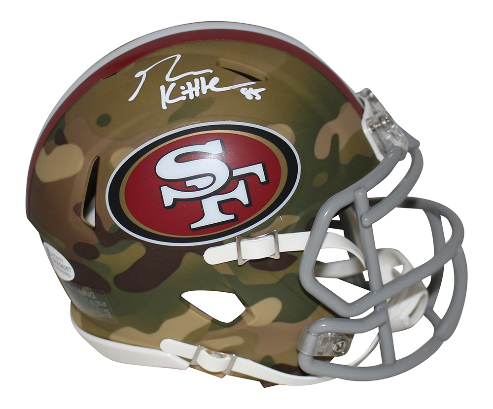 George Kittle Autographed San Francisco 49ers Camo Mini Helmet BAS 30007