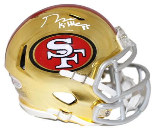 George Kittle Autographed San Francisco 49ers Chrome Mini Helmet BAS 25867