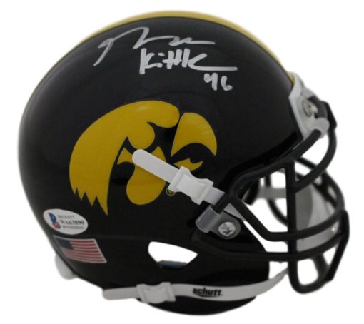 George Kittle Autographed/Signed Iowa Hawkeyes Schutt Mini Helmet BAS 26069