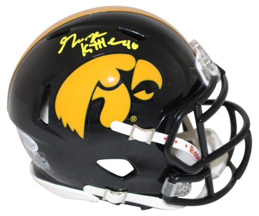 George Kittle Autographed/Signed Iowa Hawkeyes Speed Mini Helmet BAS 26100
