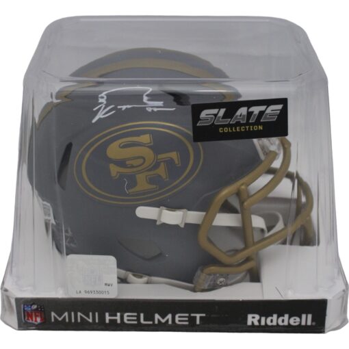 George Kittle Autographed San Francisco 49ers Slate Mini Helmet Beckett 46425