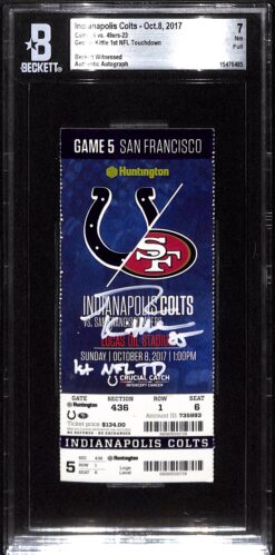 George Kittle Signed San Francisco 49ers 10/8/17 1st Touchdown Beckett 