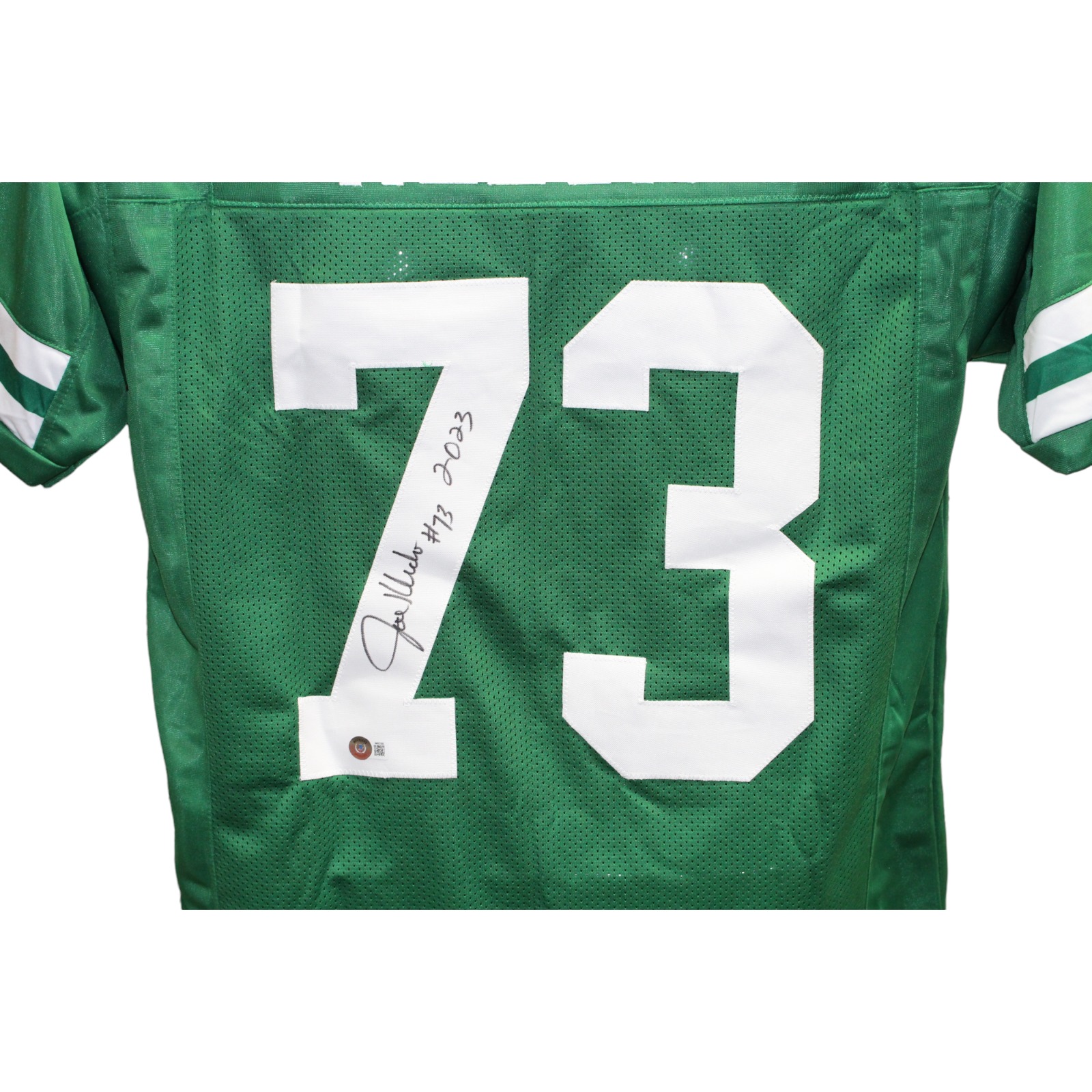 Joe Klecko Autographed/Signed Pro Style Green Jersey Beckett