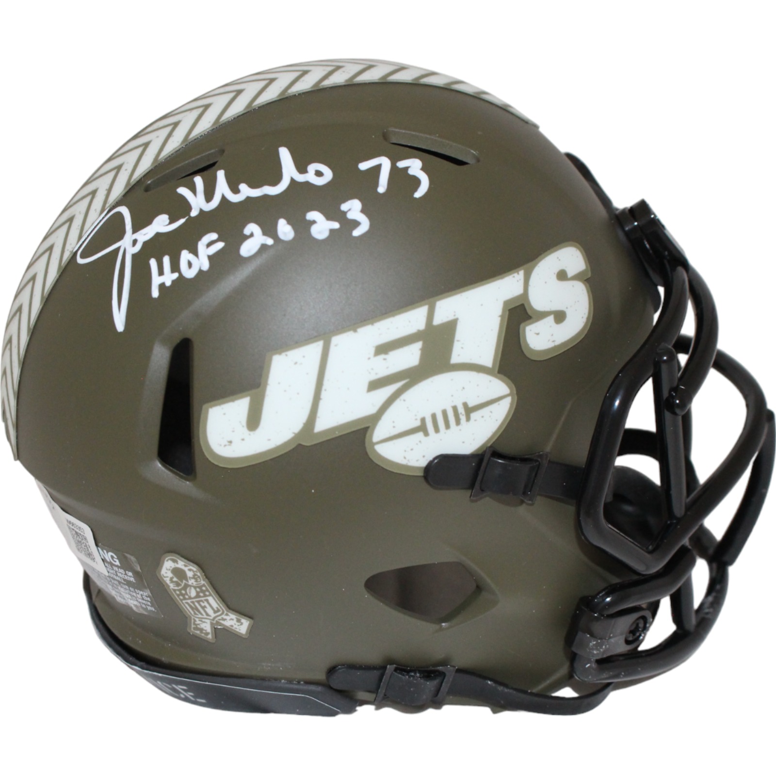 Joe Klecko Autographed/Signed New York Jets Salute Mini Helmet Beckett 