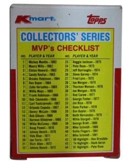 1982 Kmart Topps 20th Anniversary MLB MVP Baseball Card Collectors Series 25029