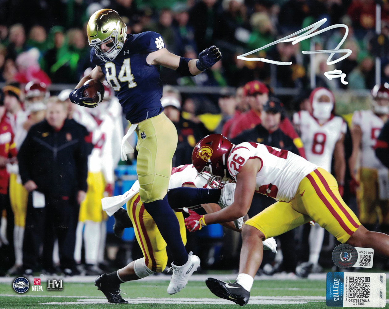 Cole Kmet Autographed/Signed Notre Dame Fighting Irish 8x10 Photo BAS