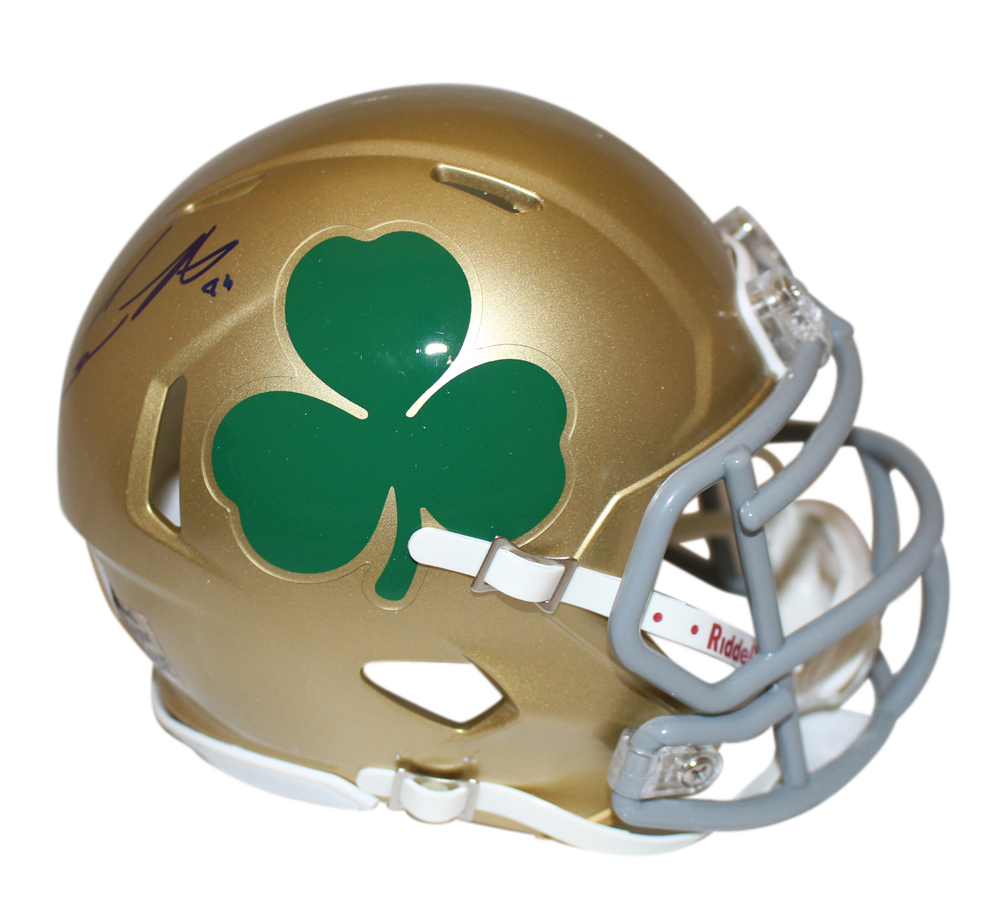 Cole Kmet Signed Nore Dame Fighting Irish Shamrock Mini Helmet BAS