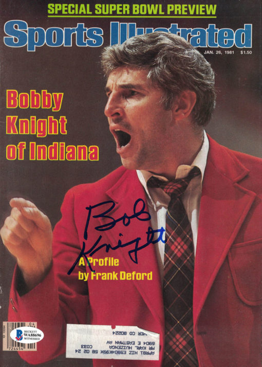 Bob Knight Signed Indiana Hoosiers 1981 Sports Illustrated Magazine BAS 26608