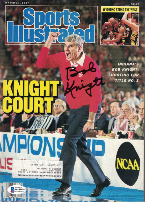 Bob Knight Autographed Indiana Hoosiers Sports Illustrated Magazine BAS 26610