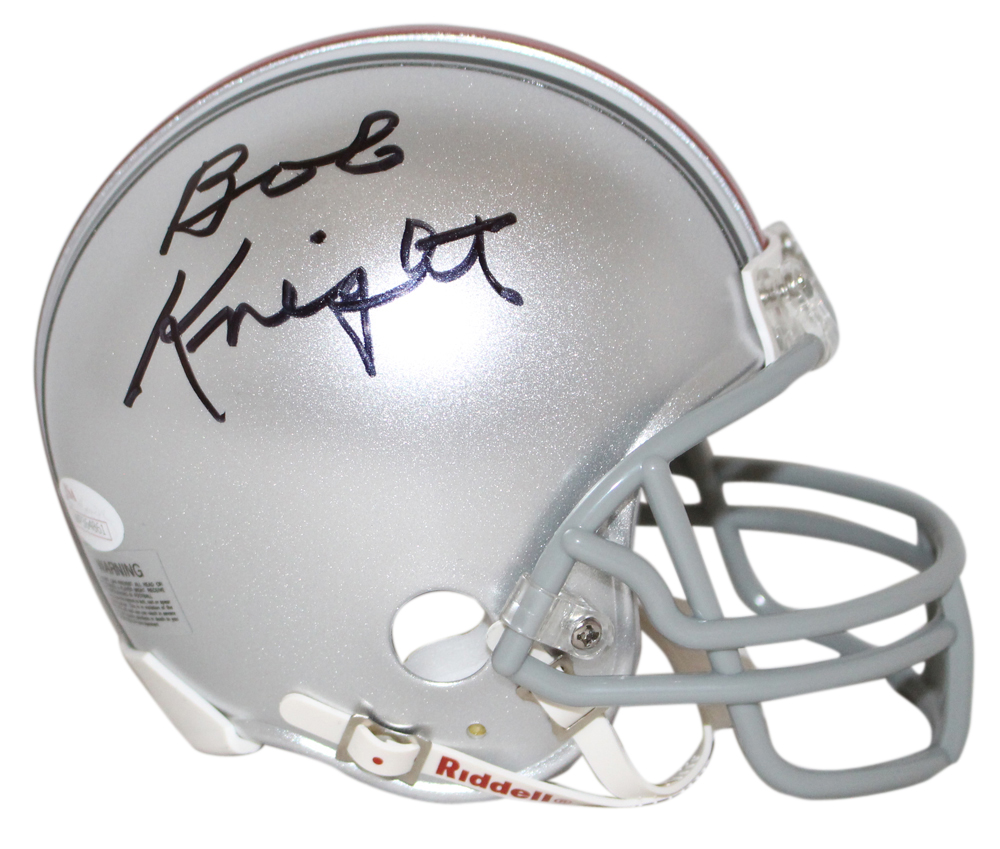 Bobby Knight Autographed/Signed Ohio State Buckeyes Mini Helmet JSA