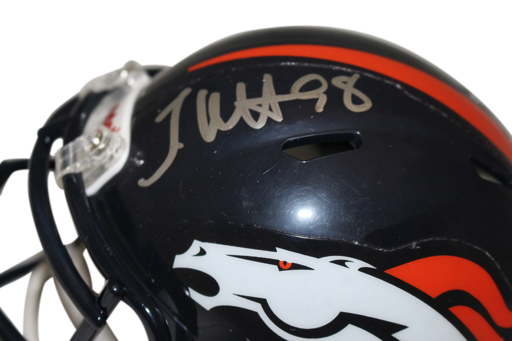 Terrance Knighton Signed Denver Broncos Speed Mini Helmet Beckett