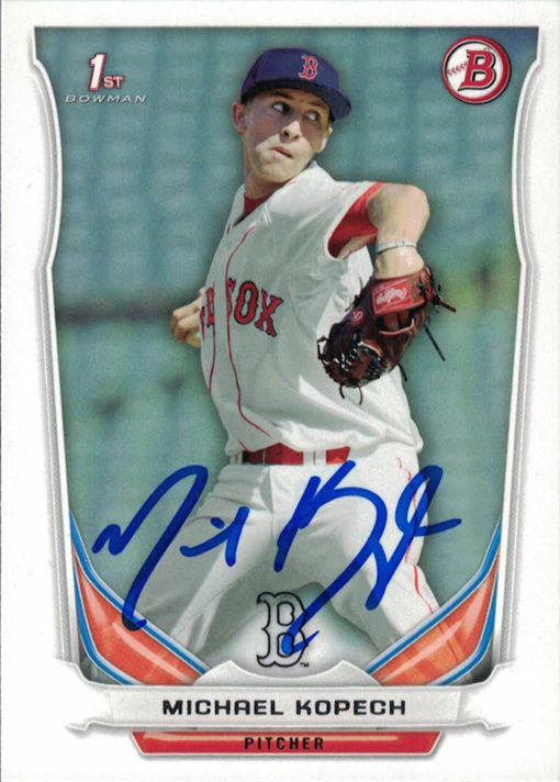 Michael Kopech Autographed Boston Red Sox 2014 Bowman Trading Card 27237