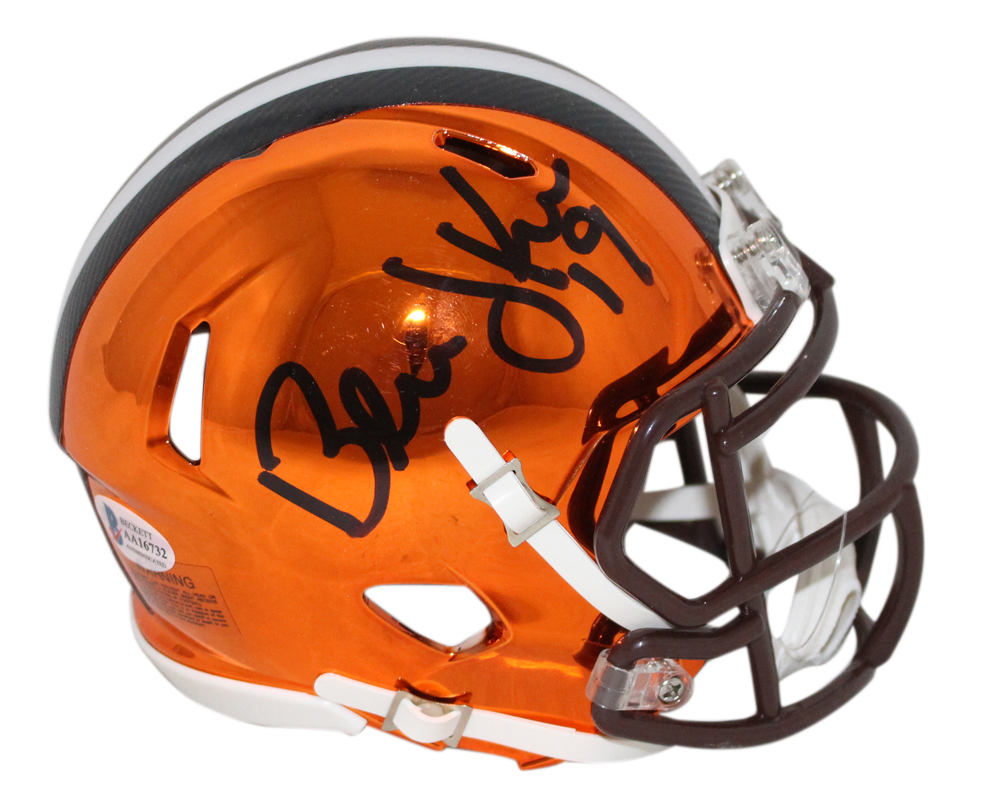 Bernie Kosar Autographed Cleveland Browns Chrome Mini Helmet BAS 32922