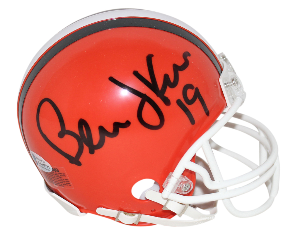 Bernie Kosar Autographed/Signed Cleveland Browns TB Mini Helmet BAS 32923