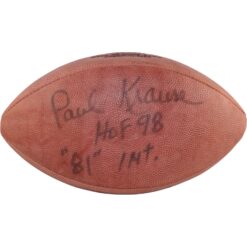 Paul Krause Signed Minnesota Vikings 98 HOF Game Football Deflate Beckett 54986