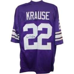 Paul Krause Autographed Pro Style Jersey Purple Size XL HOF James Spence 58789