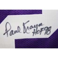 Paul Krause Autographed Pro Style Jersey Purple Size XL HOF James Spence 58789