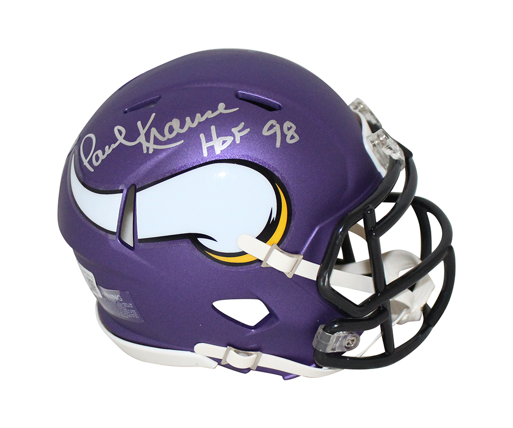 Paul Krause Autographed Minnesota Vikings Speed Mini Helmet HOF BAS