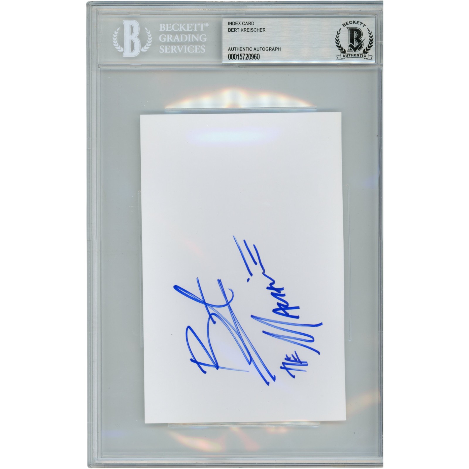 Bert Kreischer Autographed/Signed The Machine 4x6 Index Card Slab Beckett 54559