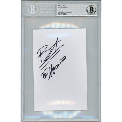Bert Kreischer Autographed/SIgned 4x6 Card Slabbed The Machine Beckett 46669