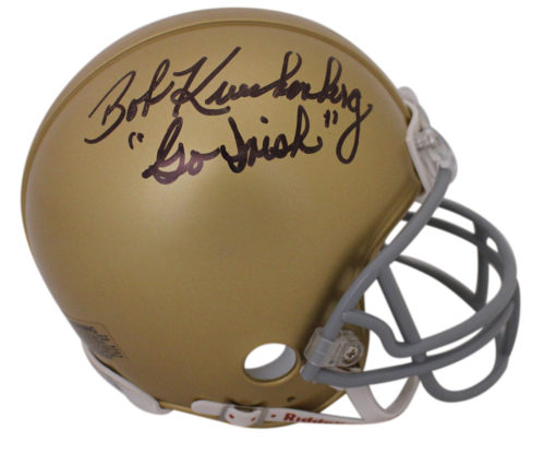 Bob Kuechenberg Signed Notre Dame Fighting Irish Mini Helmet Go Irish JSA 24768