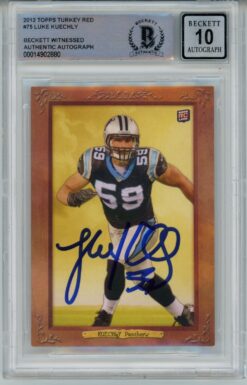 Luke Kuechly Signed Panthers 2012 Topps Turkey #75 Beckett Auto 10 
