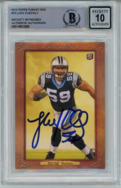 Luke Kuechly Signed Panthers 2012 Topps Turkey #75 Beckett Auto 10