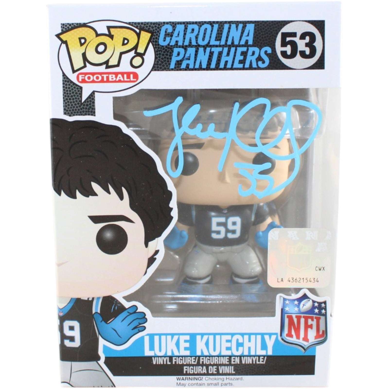 Luke Kuechly Autographed/Signed Carolina Panthers Funko #53 Beckett WIT 58692