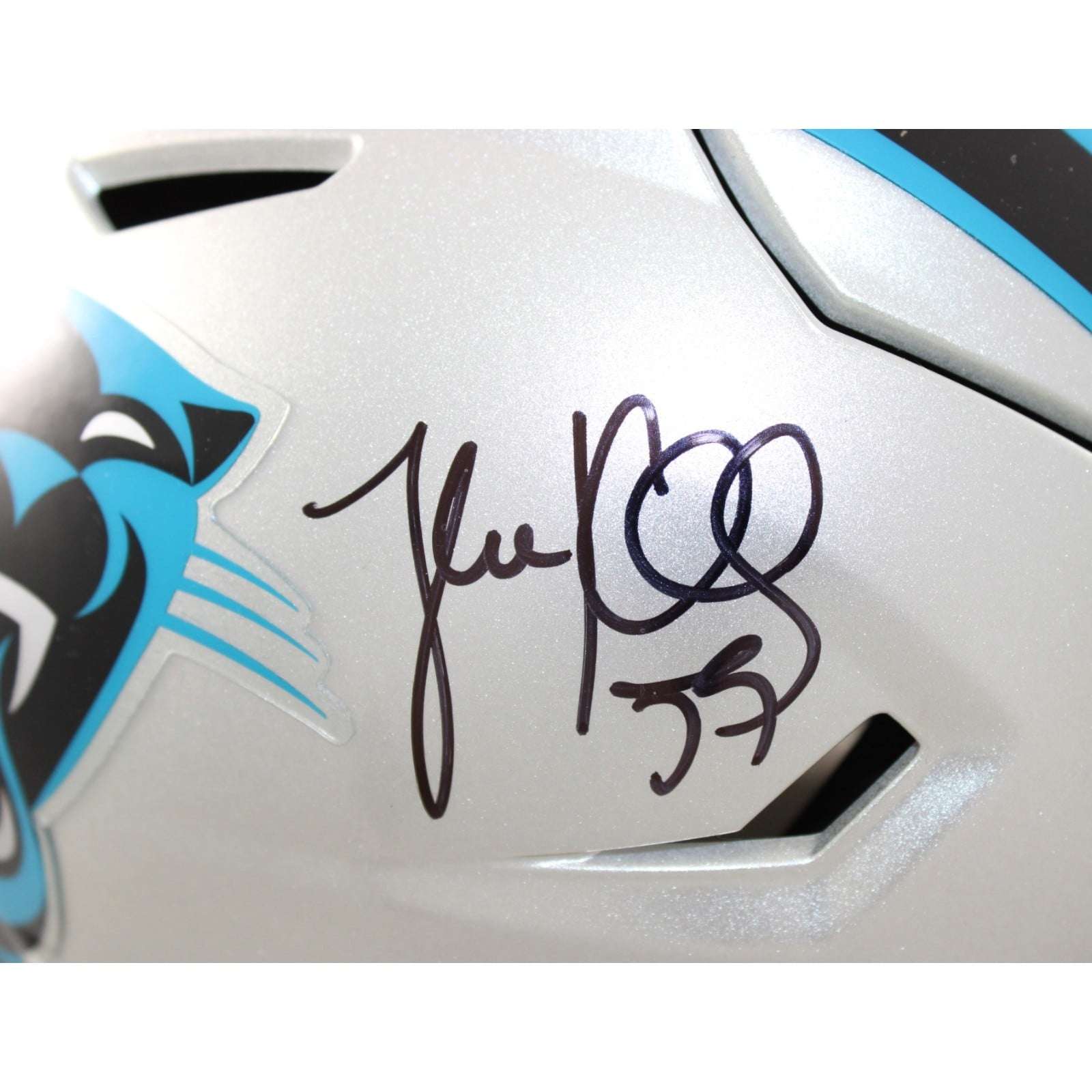 Luke Kuechly Signed Carolina Panthers Mid-Size Midi Helmet Beckett Witness 58677 2 Luke Kuechly Signed Carolina Panthers Mid-Size Midi Helmet Beckett Witness 58677