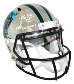 Luke Kuechly Signed Carolina Panthers Chrome Replica Helmet Pounding JSA 24938